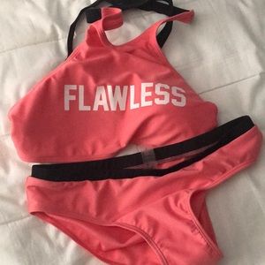“Flawless” Pink bikini size L never worn